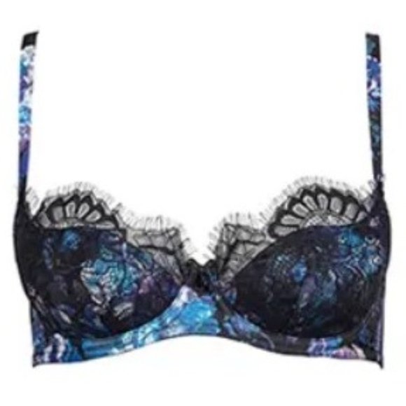 Gossard Temptation Floral Satin Lace Bra 32DD - Picture 2 of 9